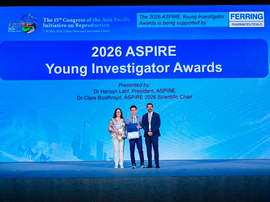 愛生育生技高嘉偉獲 ASPIRE 2026 青年研究者獎　登上國際舞台